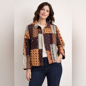 Chico's Textured African Patchwork Lined Jacket ~ Size 3 (US16/XL)